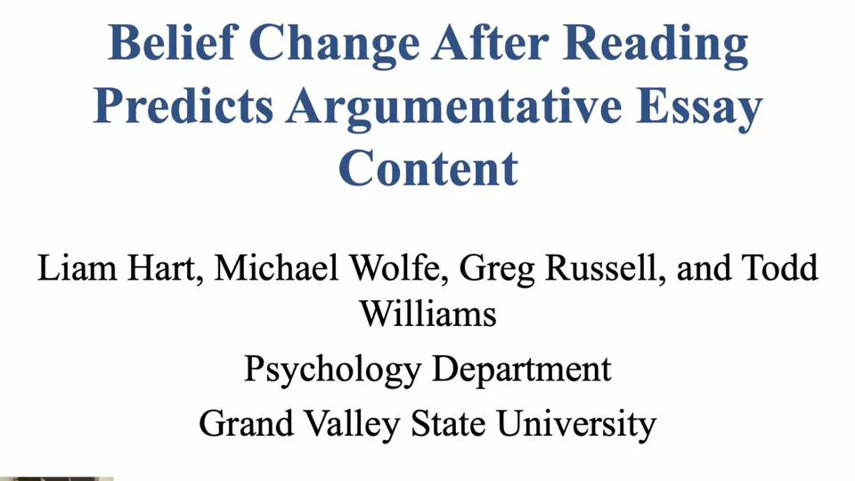 Belief Change After Reading Predicts Argumentative Essay Content