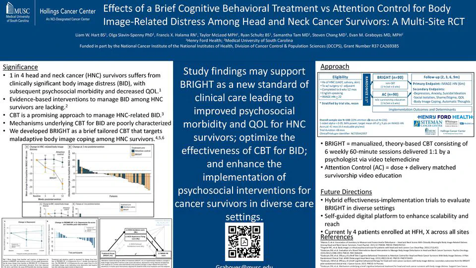 Effects of a Brief Cognitive Behavioral Treatment vs Attention Control for Body Image-Related Distress Among Head and Neck Cancer Survivors: A Masked RCT